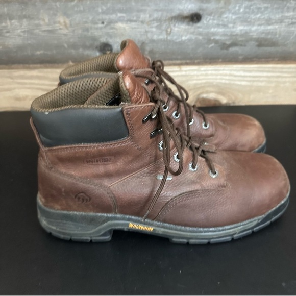 Wolverine Brown Leather Slip Resistant Mens Waterproof Work Boots‎ 13 EW *READ* main image 9